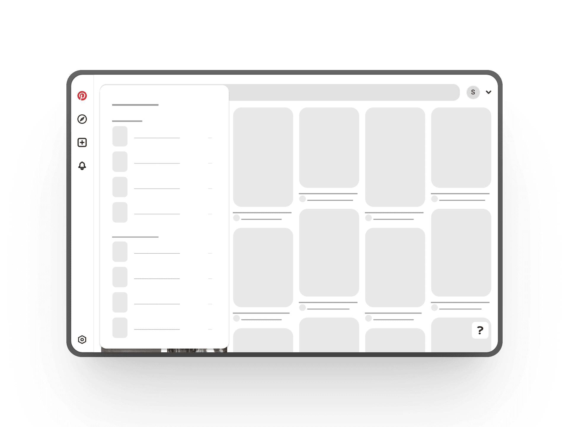 Pinterest clone showing clean margins and alignment