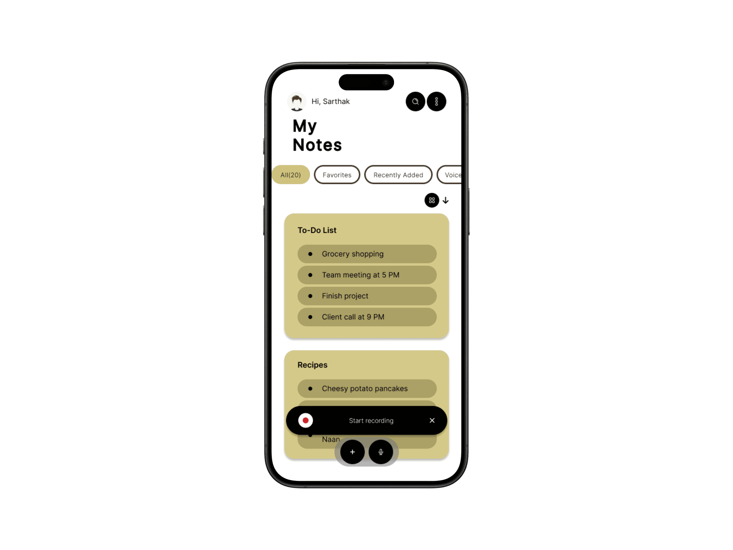 Notes app final design 2