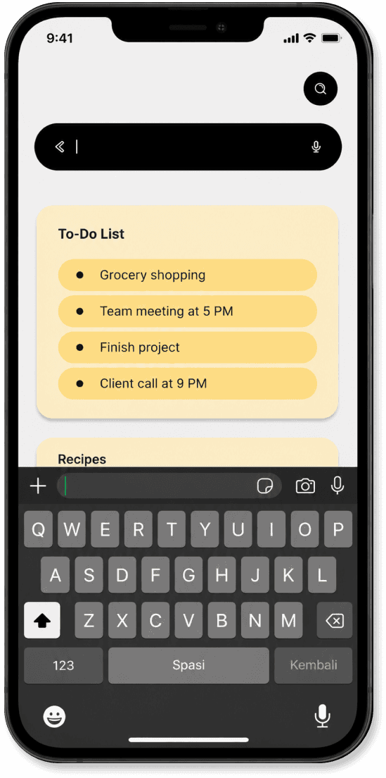 Note editor with keyboard