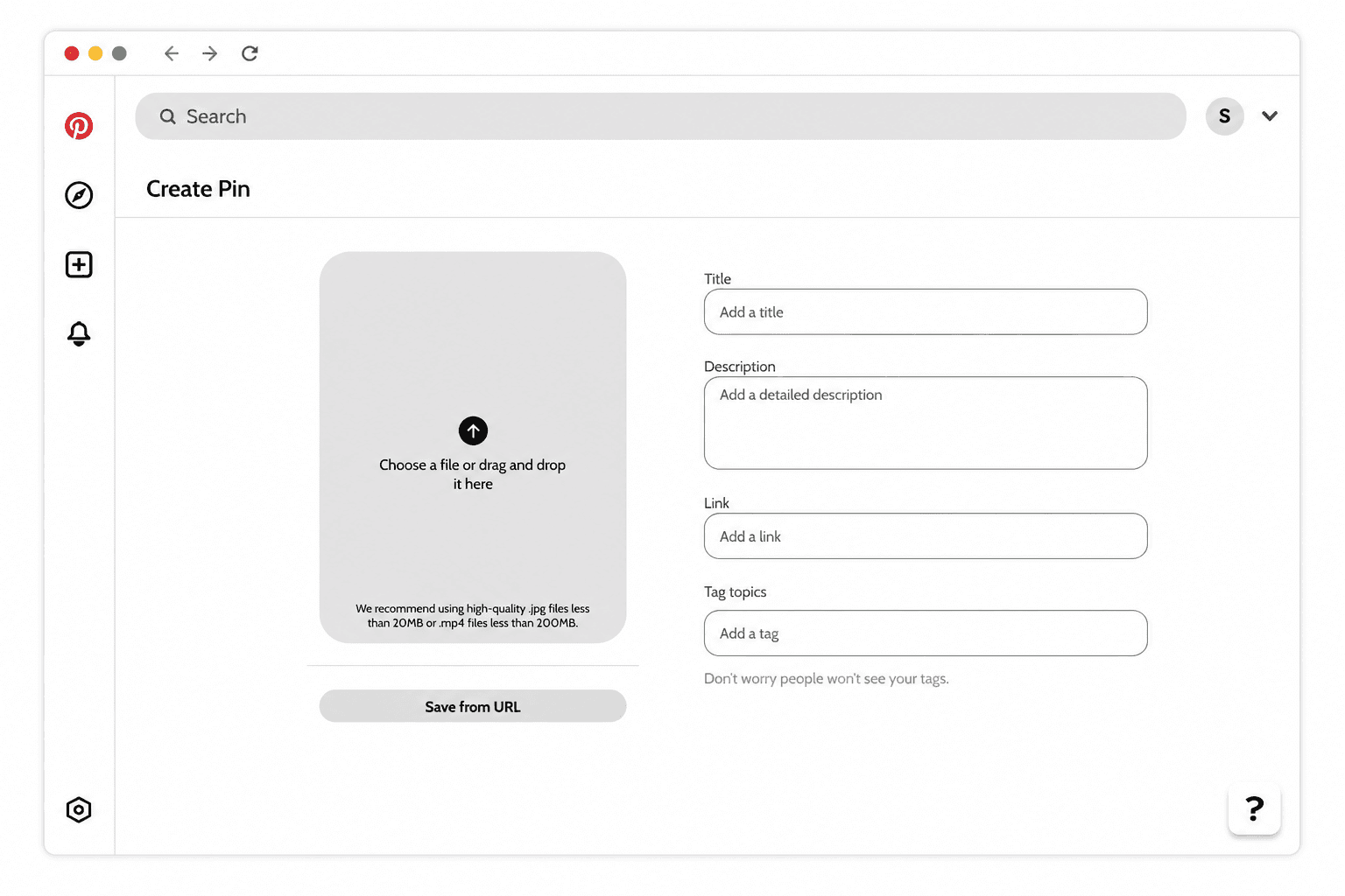 Create pin screen