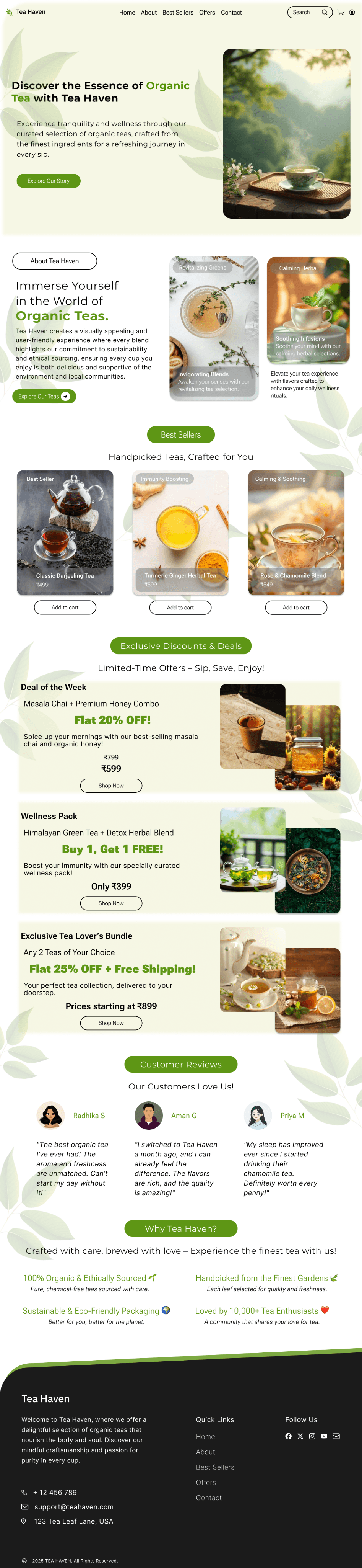 Tea Haven site, full page