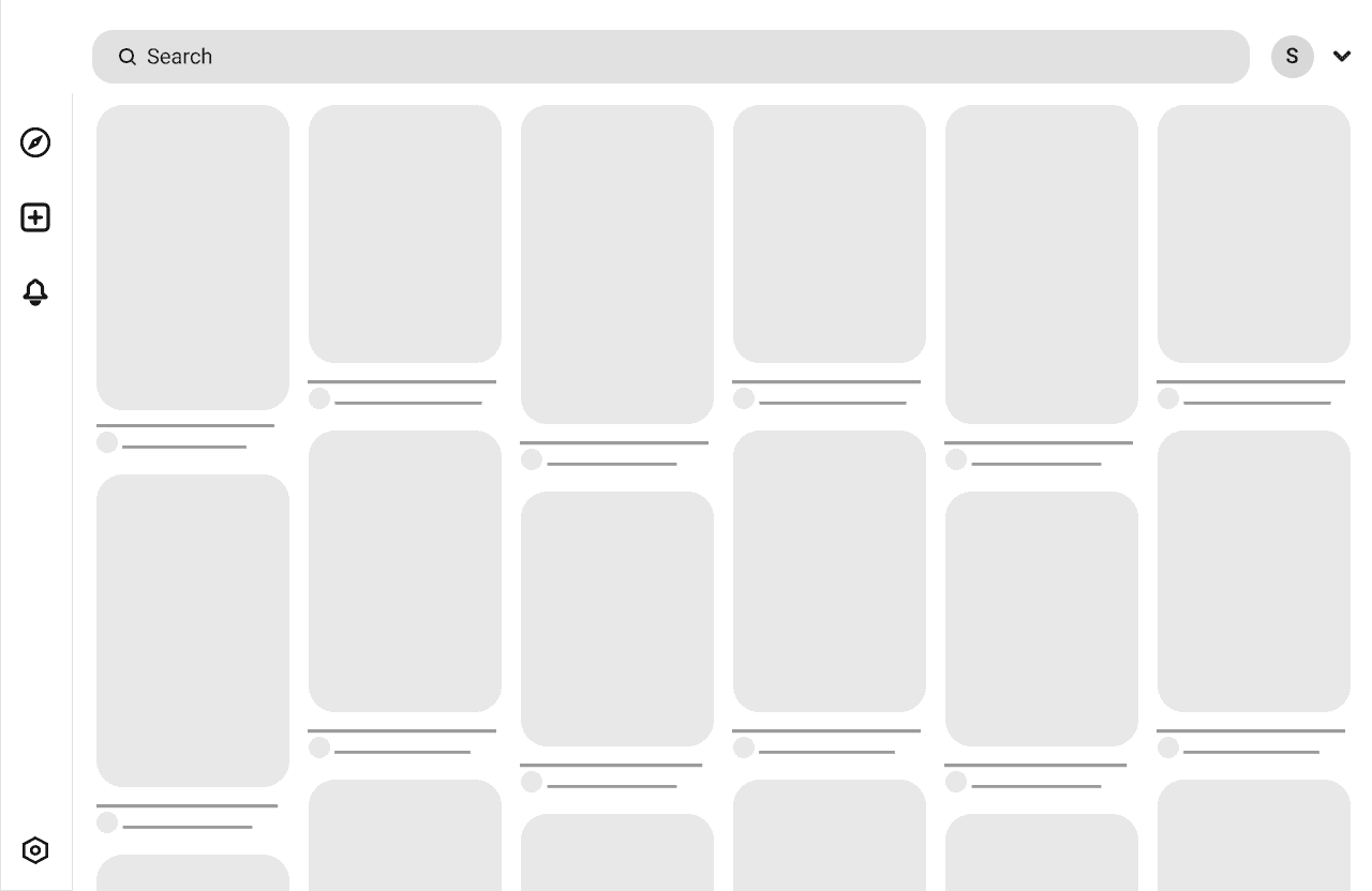 Home feed wireframe