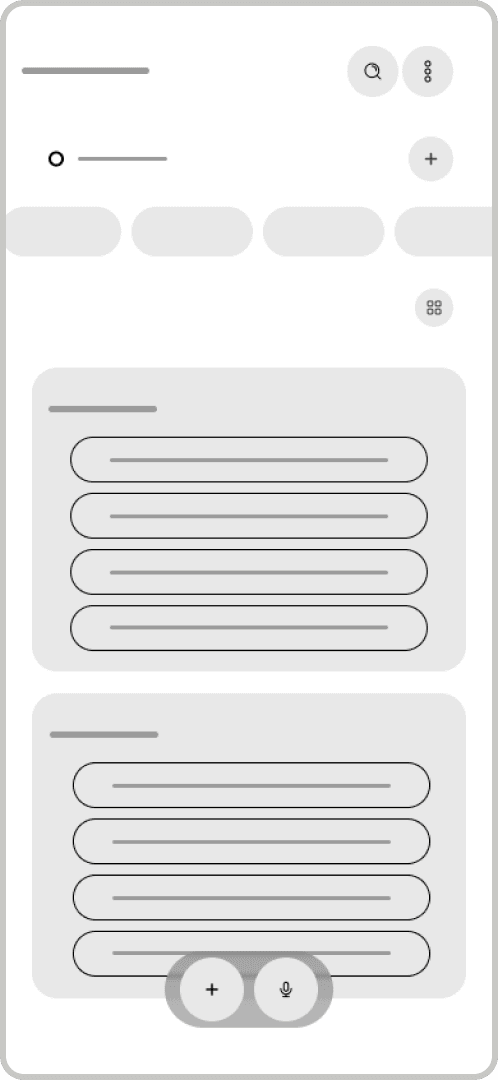 Home list wireframe