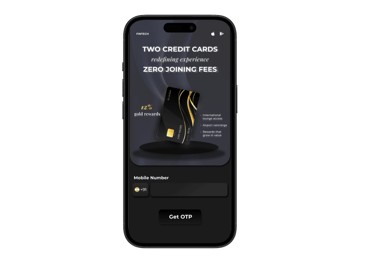 Fintech app showing gradient effects