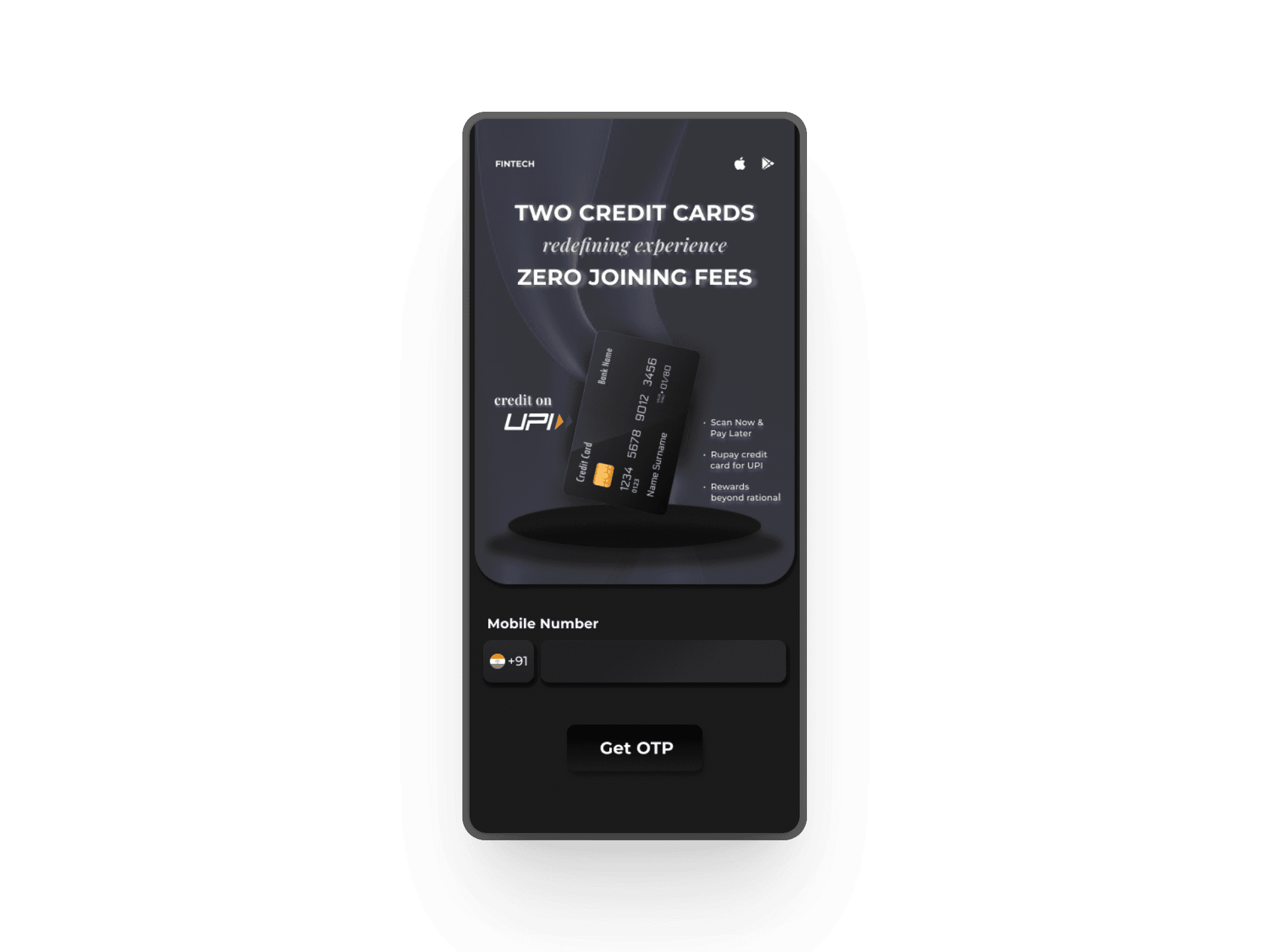 Fintech app OTP verification